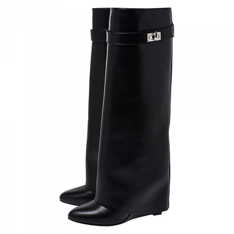 givenchy shark lock knee high boots