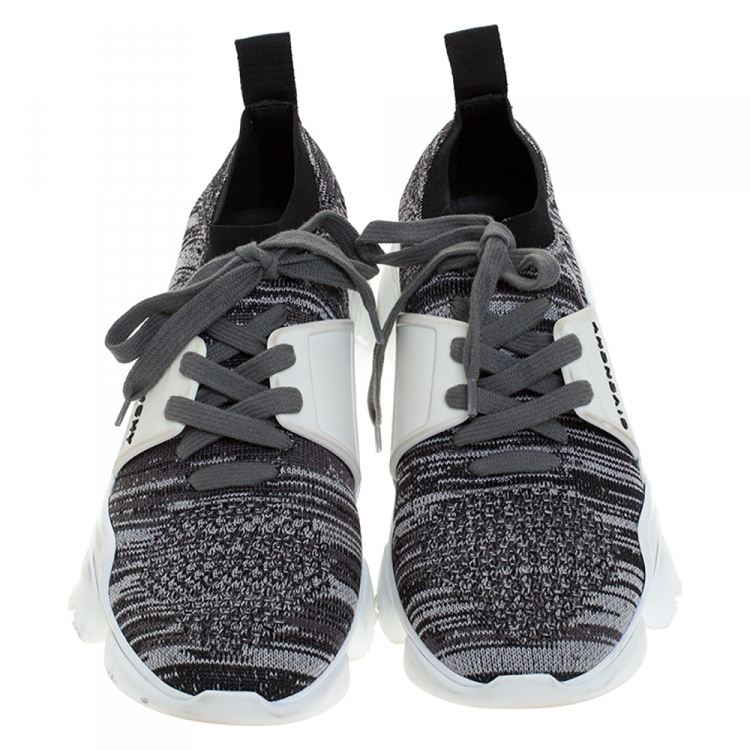 Pre Owned Givenchy Grey/White Knitted Jaw Low Sneakers Size 38