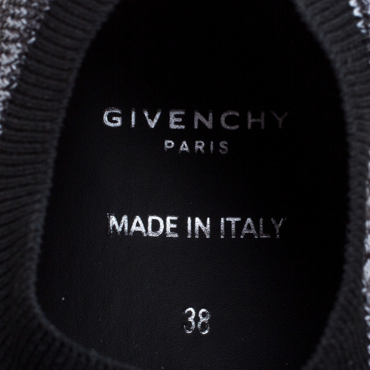 Pre Owned Givenchy Grey/White Knitted Jaw Low Sneakers Size 38