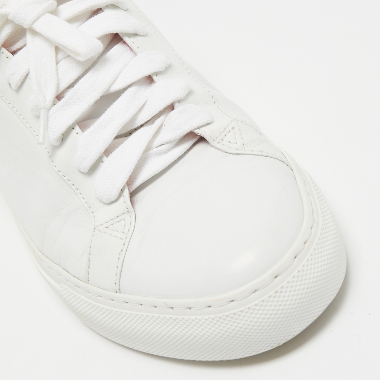 Pre Owned Givenchy White/Red Leather Reverse Sneakers Size 39.5