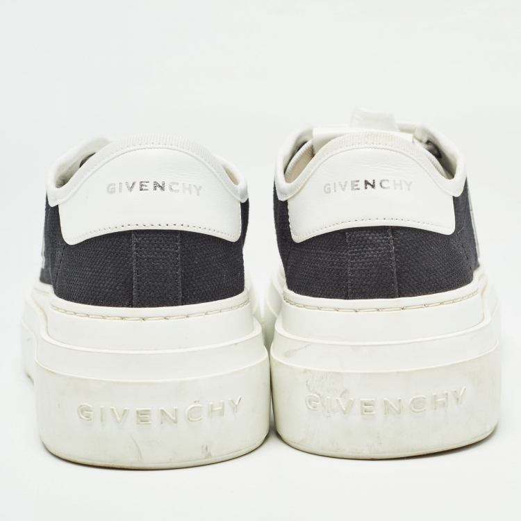 Pre Owned Givenchy Black Canvas City Platform Sneakers Size 37
