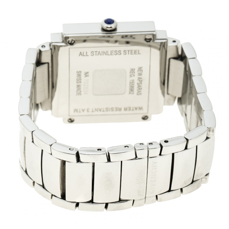 Pre Owned Givenchy White Mother of Pearl Stainless Steel New Apsaras Women's Wristwatch 35 mm