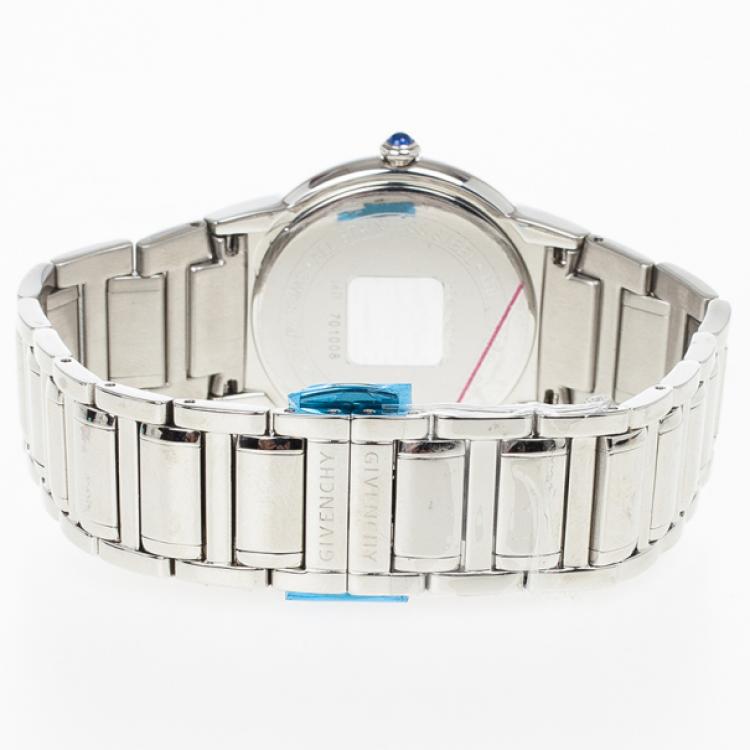 Pre Owned Givenchy White Stainless Steel Millesime  Women's Wristwatch 32MM 