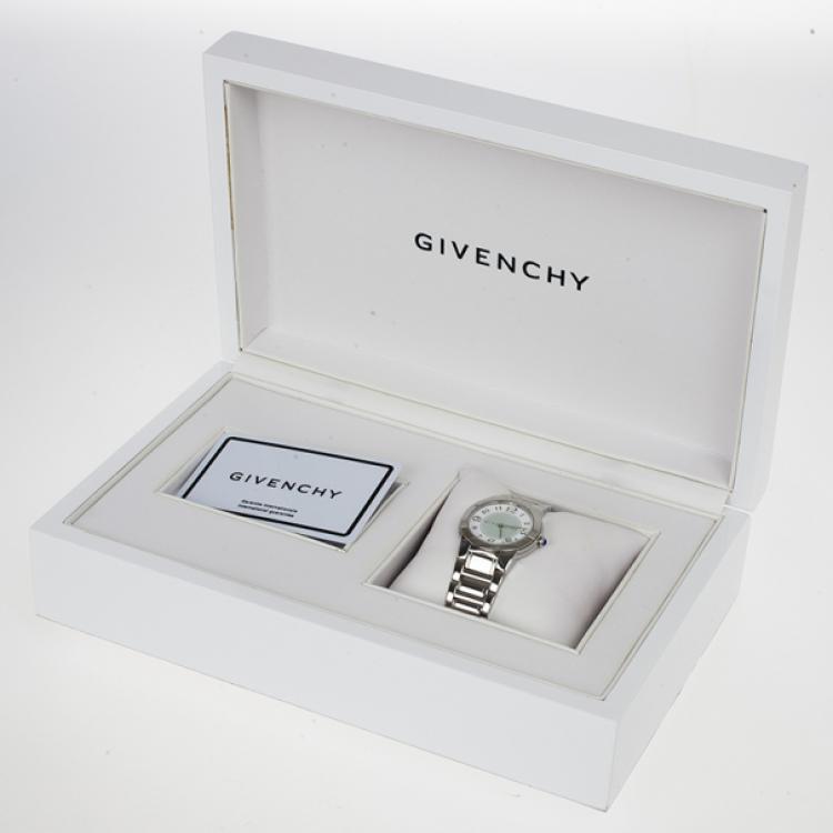 Pre Owned Givenchy White Stainless Steel Millesime  Women's Wristwatch 32MM 