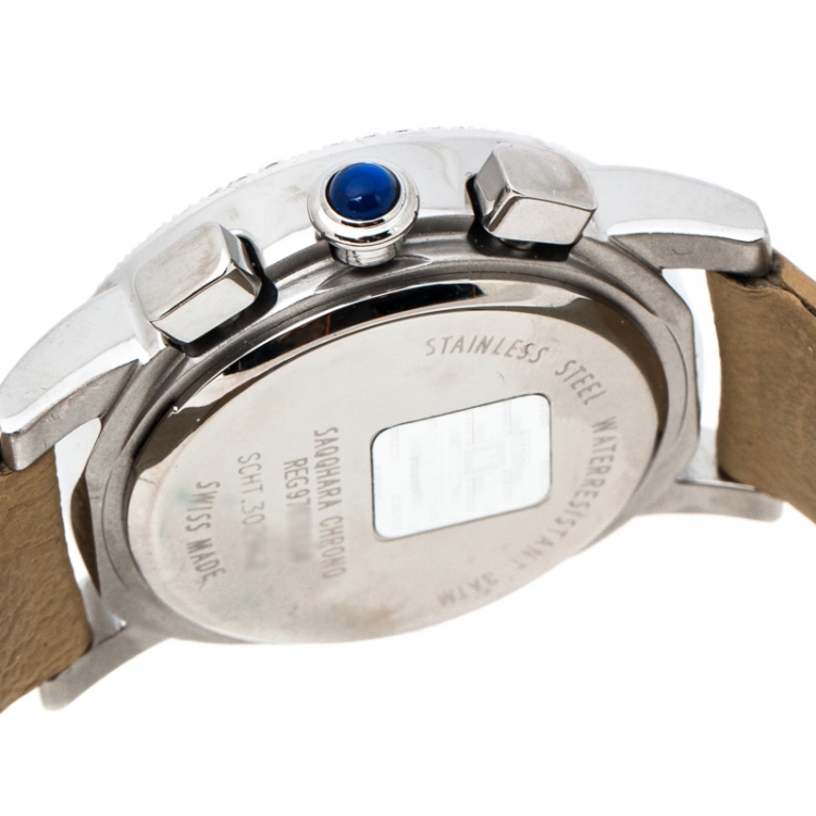 Pre Owned Givenchy Mother of Pearl Stainless Steel Diamonds Saqqhara Women's Wristwatch 36 mm