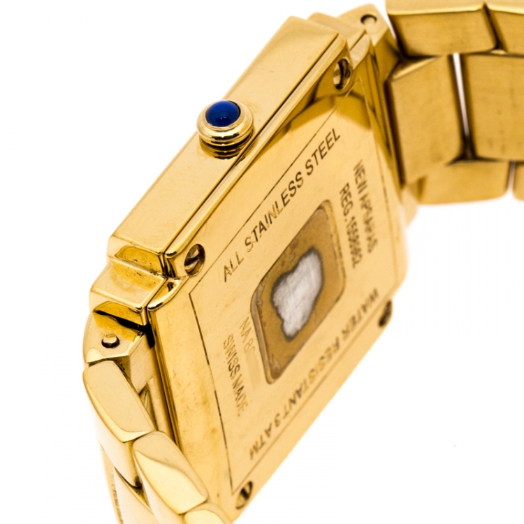Pre Owned Givenchy Mother of Pearl Gold Plated Stainless Steel Diamonds New Apsaras REG.1558962 Women's Wristwatch 29 mm