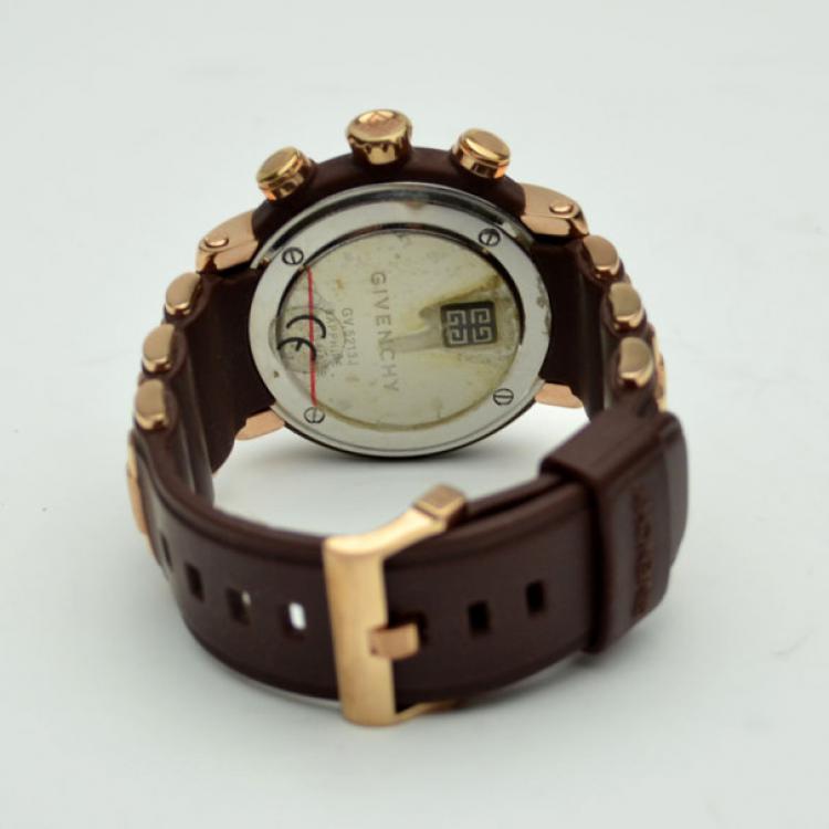 مملوكة مسبقًا Givenchy Gold Plated Ladies Chronograph Wristwatch 47 MM