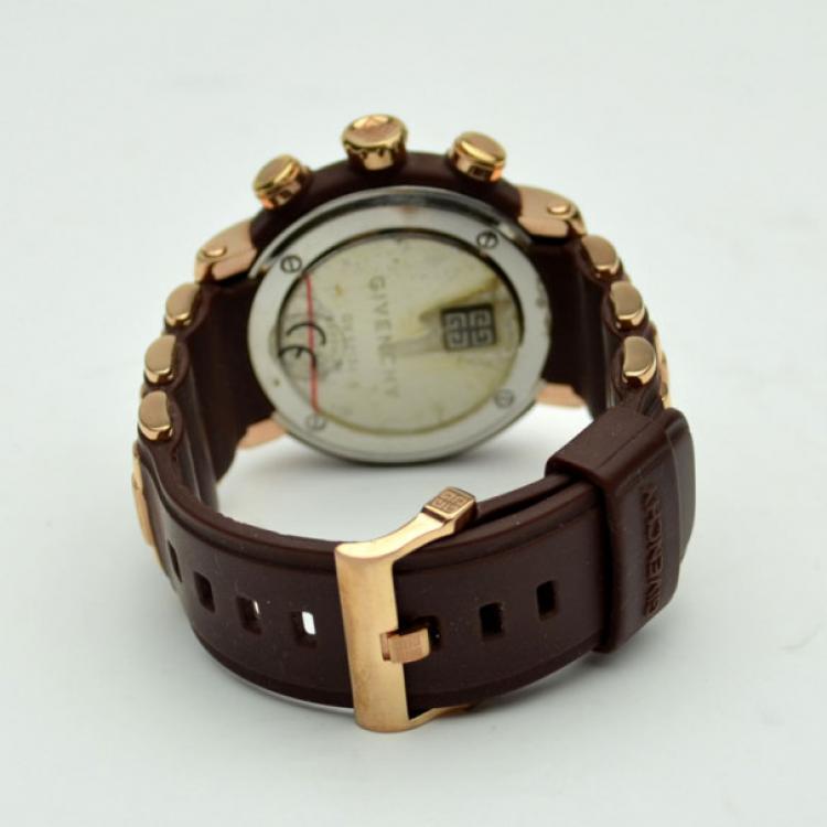 مملوكة مسبقًا Givenchy Gold Plated Ladies Chronograph Wristwatch 47 MM