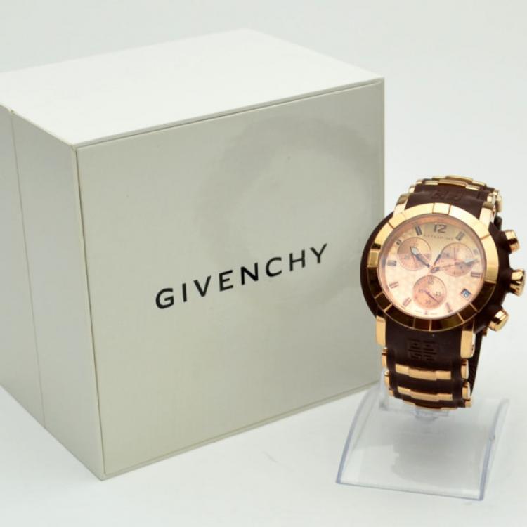 مملوكة مسبقًا Givenchy Gold Plated Ladies Chronograph Wristwatch 47 MM