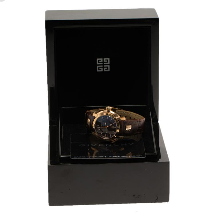 Pre Owned Givenchy Brown Gold-Plated Stainless Steel GV.5202 Women's Wristwatch 36MM