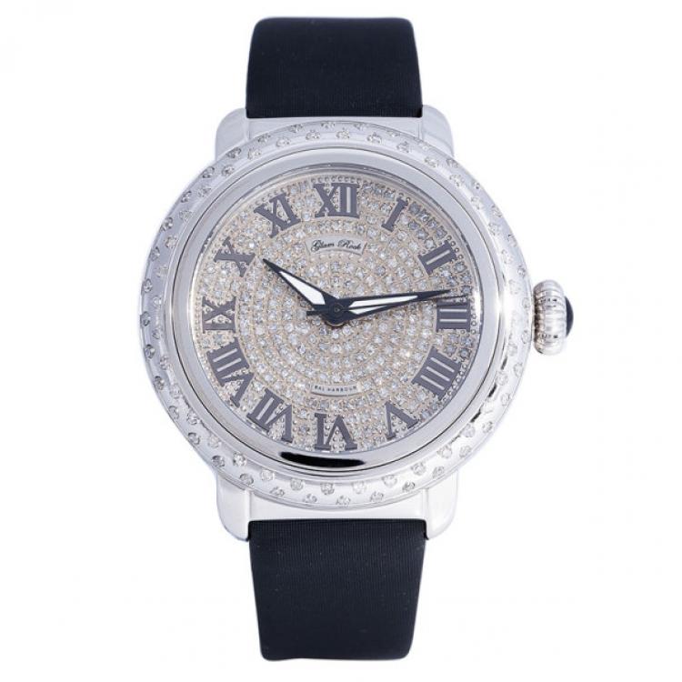 Pre Owned Glam Rock Diamond Stainless Steel Bal Harbour GR77033DSS Women's Wristwatch 40MM