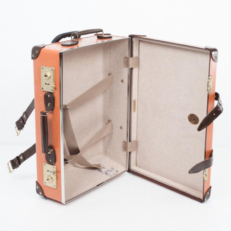 Pre Owned Globe-Trotter Orange 3 Piece Luggage Set