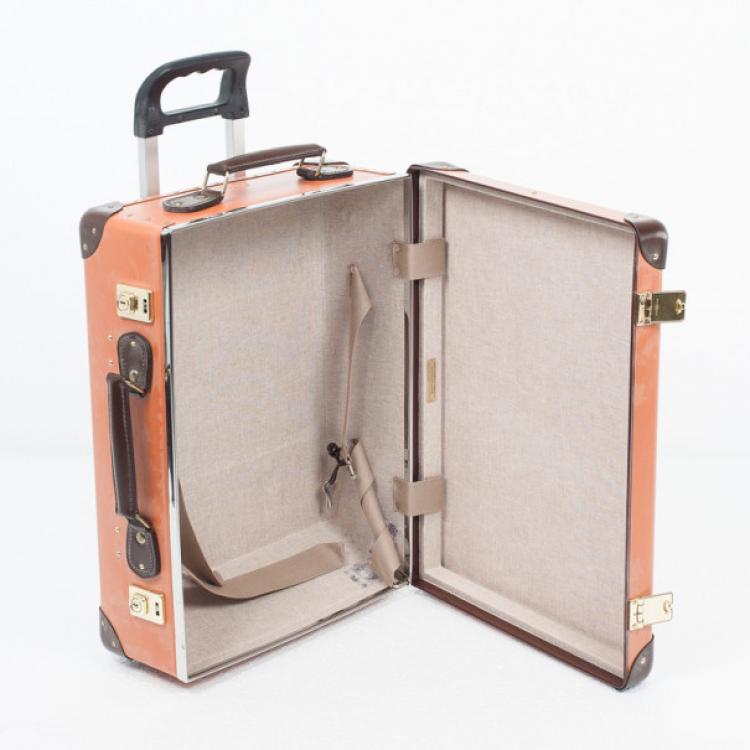 Pre Owned Globe-Trotter Orange 3 Piece Luggage Set