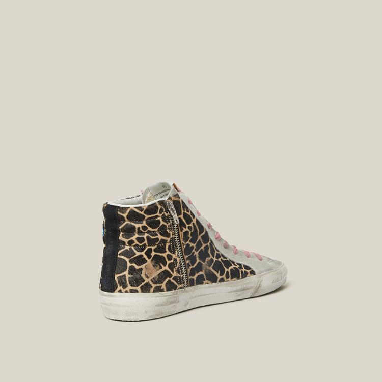 Pre Owned Golden Goose Deluxe Brand Animal Leopard Print High Top Leather Sneakers Size IT 35