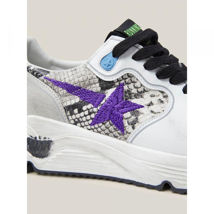 Pre Owned Golden Goose Deluxe Brand Multicoloured Running Sole Python-Print Sneakers Size IT 39