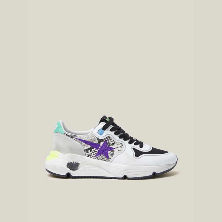 Pre Owned Golden Goose Deluxe Brand Multicoloured Running Sole Python-Print Sneakers Size IT 41