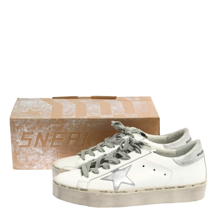 مملوكة مسبقًا Golden Goose White Leather Clean Superstar Low Top Sneakers Size 40