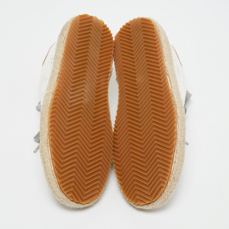 Pre Owned Golden Goose White Leather Superstar Espadrille Sneakers Size 35