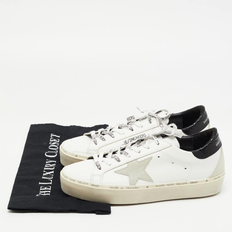 مملوكة مسبقًا Golden Goose White Leather Hi Star Sneakers Size 39