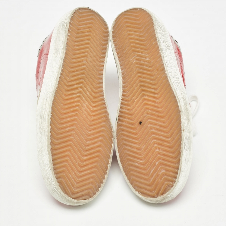 Pre Owned Golden Goose Red Patent  Superstar Sneakers Size 35