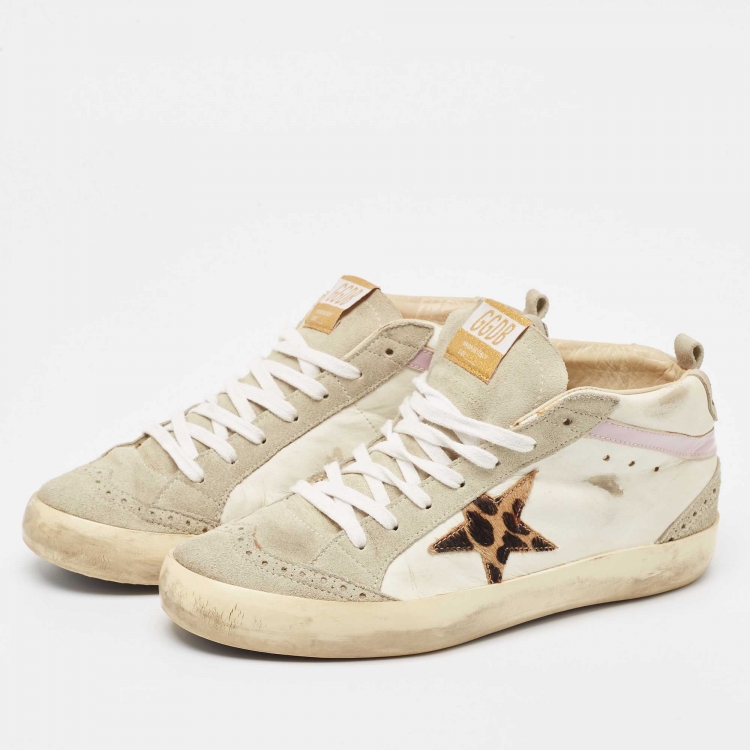 مملوكة مسبقًا Golden Goose Multicolor Leather and Suede leopard Print Sky Star High Top Sneakers Size 39 
