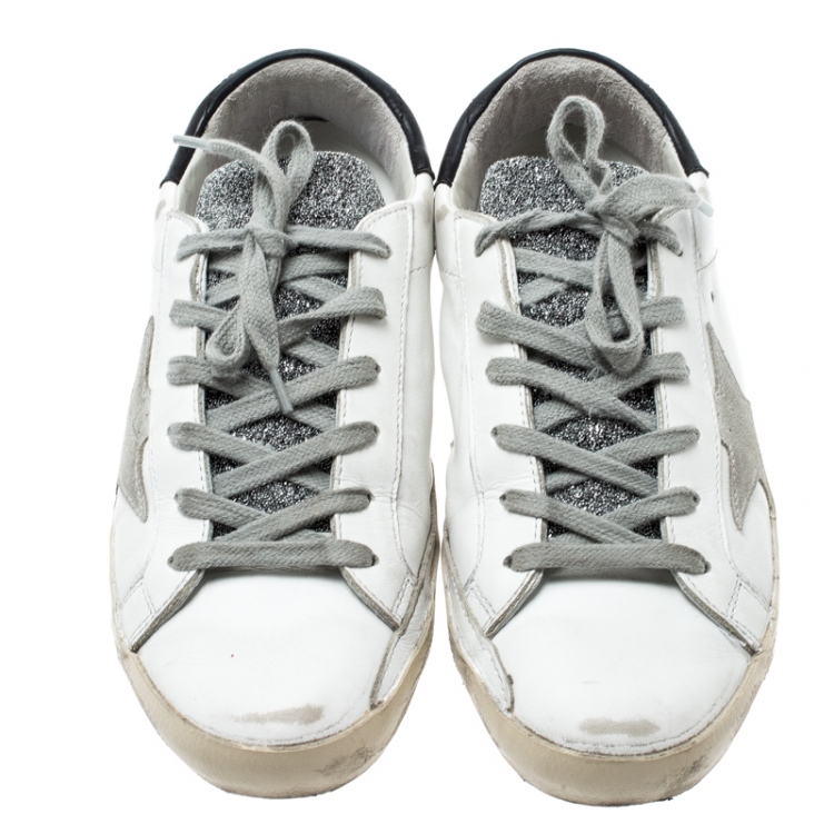 Golden Goose White/Silver Leather and 