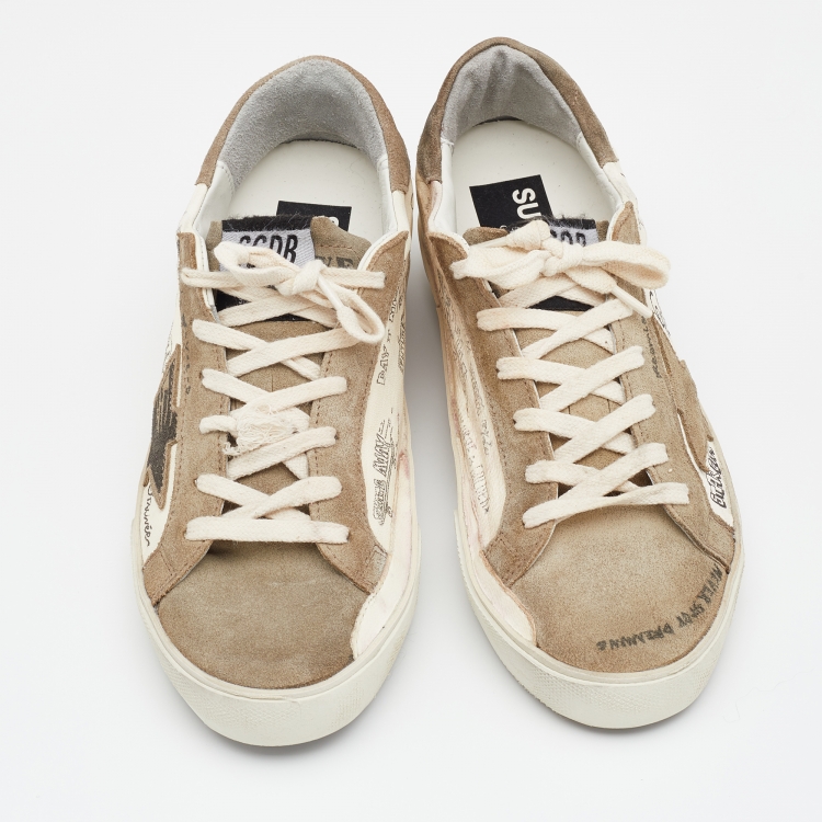 مملوكة مسبقًا Golden Goose Multicolor Leather and Suede Superstar Sneakers 38