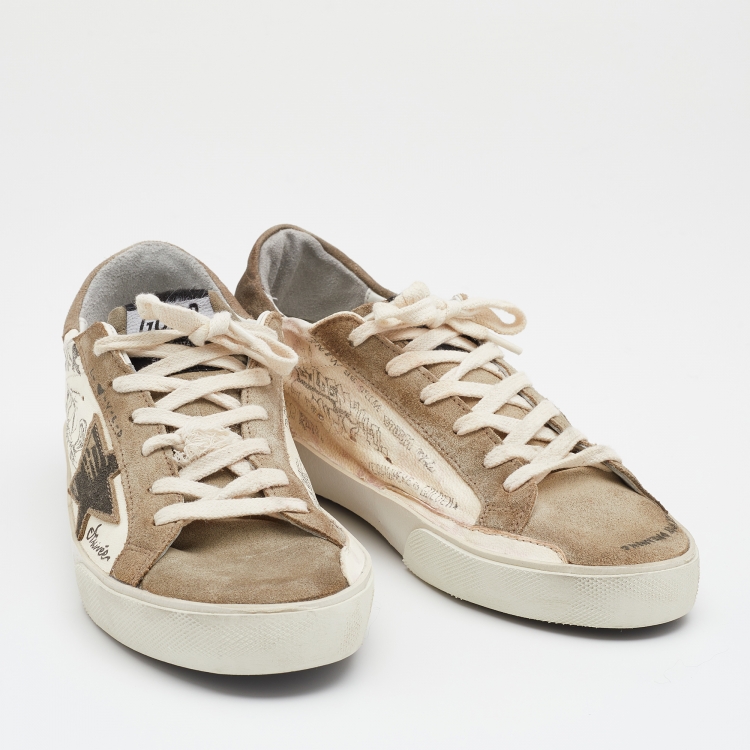مملوكة مسبقًا Golden Goose Multicolor Leather and Suede Superstar Sneakers 38