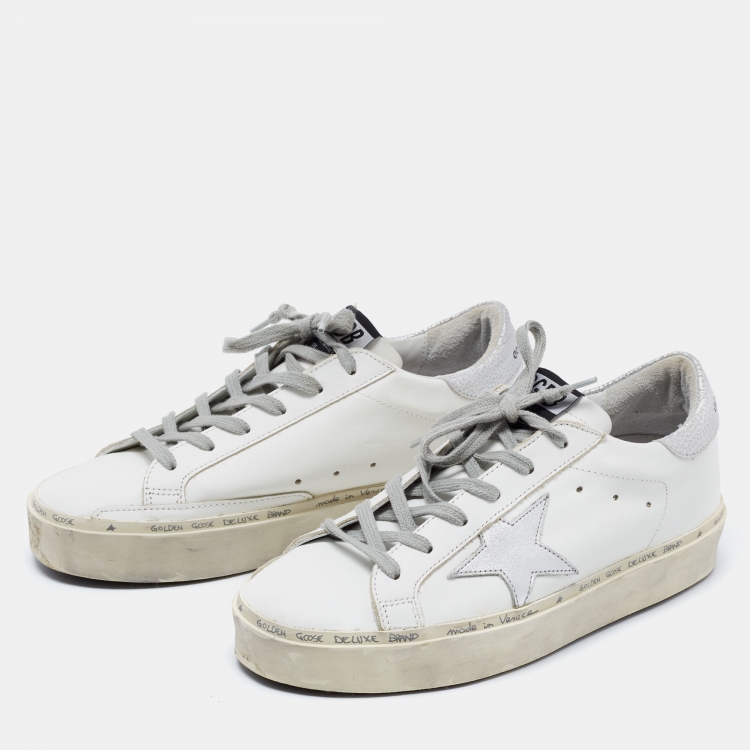 Pre Owned Golden Goose White Leather Superstar Low Top Sneakers Size 38