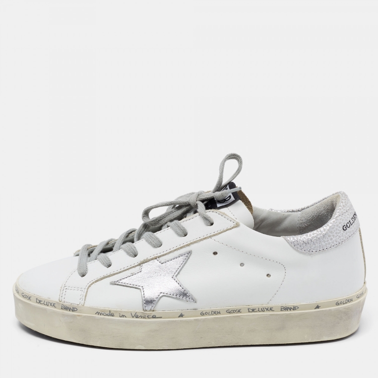 Pre Owned Golden Goose White Leather Superstar Low Top Sneakers Size 38