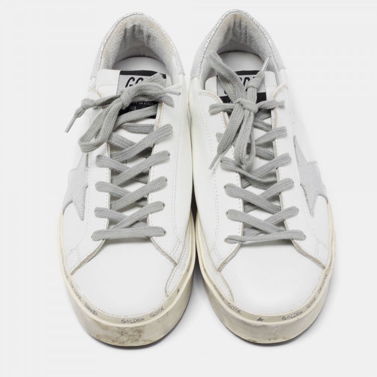 Pre Owned Golden Goose White Leather Superstar Low Top Sneakers Size 38