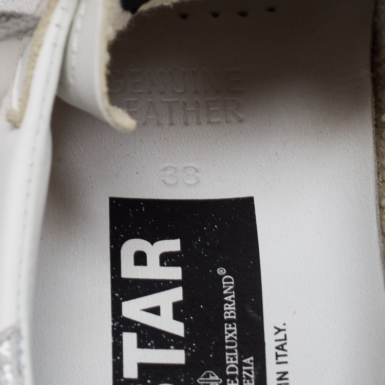 Pre Owned Golden Goose White Leather Superstar Low Top Sneakers Size 38