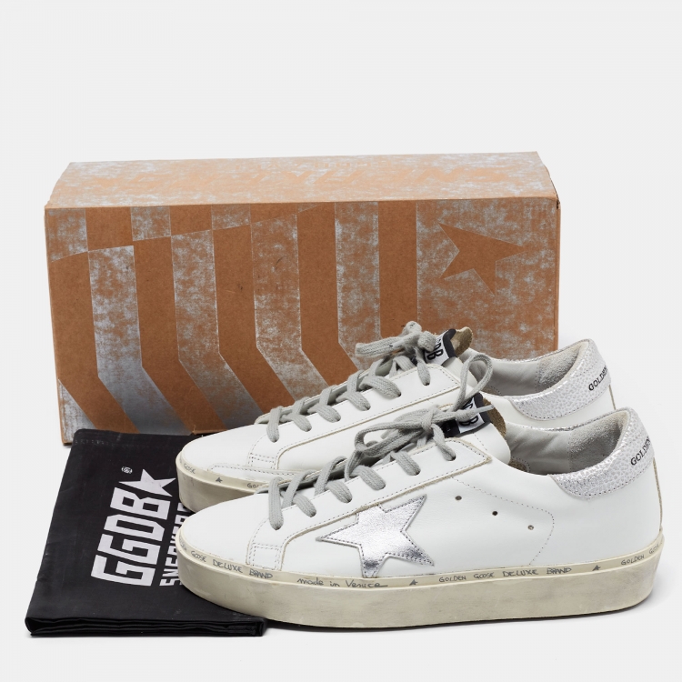 Pre Owned Golden Goose White Leather Superstar Low Top Sneakers Size 38
