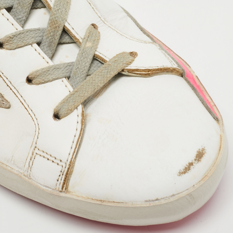 مملوكة مسبقًا Golden Goose white Leather Skate Superstar Sneakers Size 39