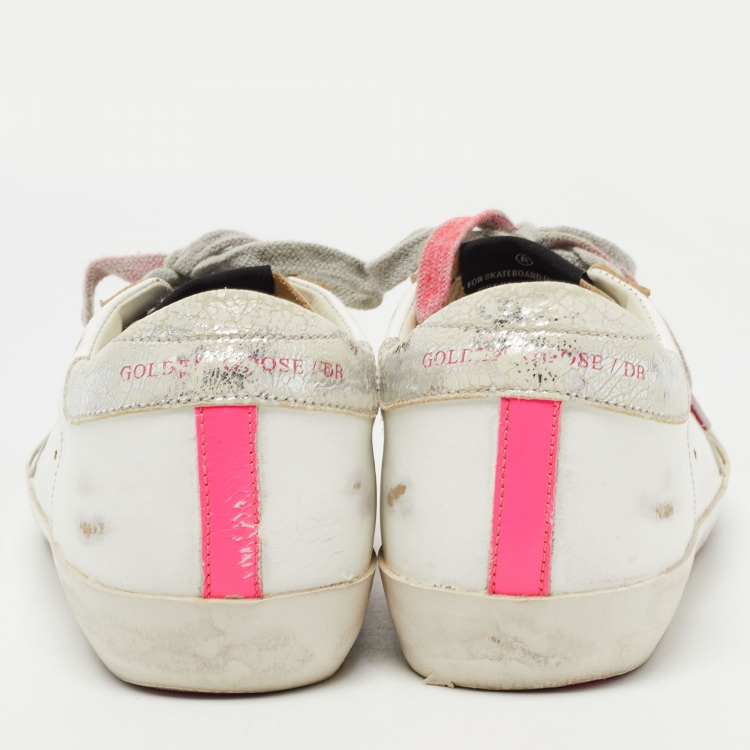 مملوكة مسبقًا Golden Goose white Leather Skate Superstar Sneakers Size 39
