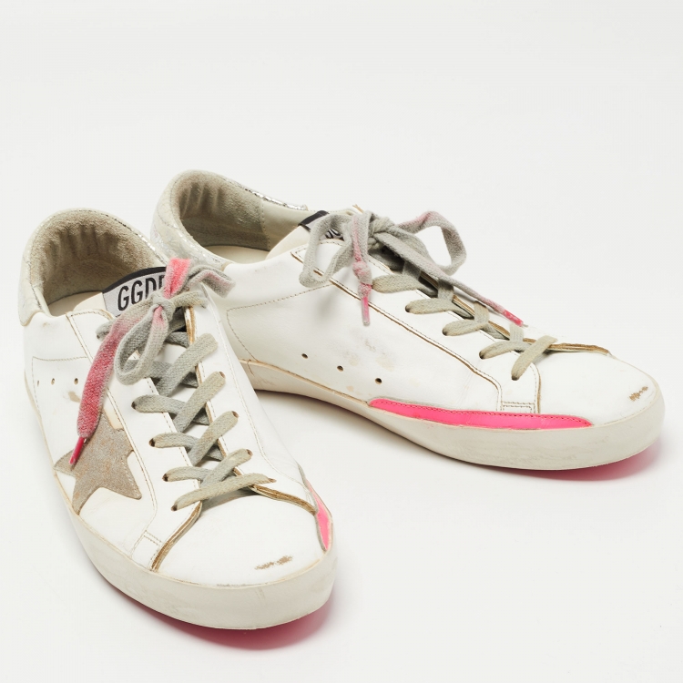 مملوكة مسبقًا Golden Goose white Leather Skate Superstar Sneakers Size 39