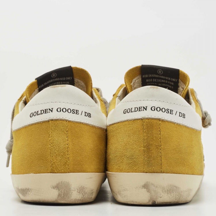 Pre Owned Golden Goose Yellow Leather Superstar Sneakers Size 38