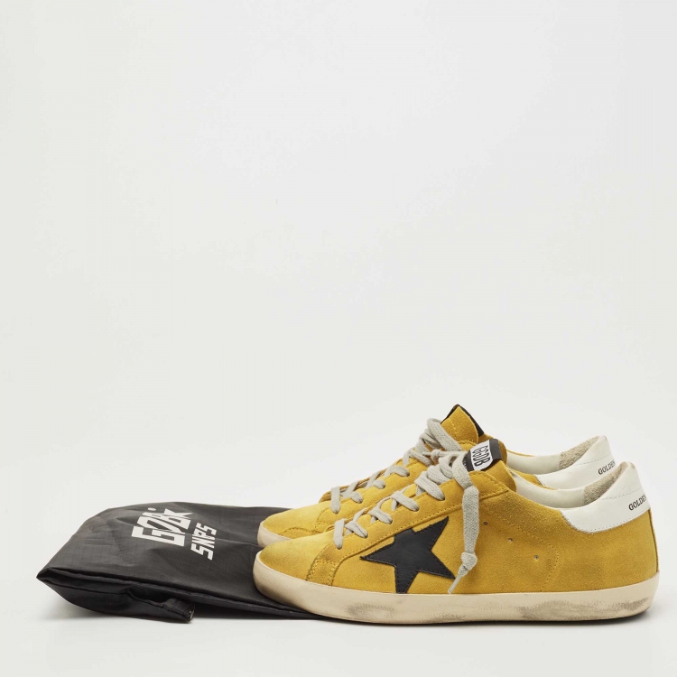 Pre Owned Golden Goose Yellow Leather Superstar Sneakers Size 38