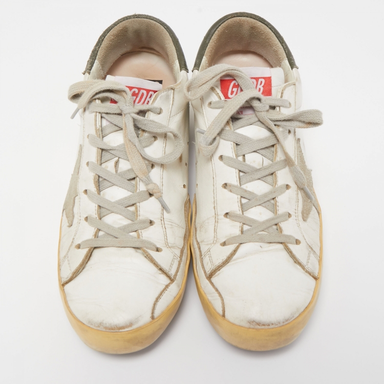 Pre Owned Golden Goose White Leather Superstar Low Top Sneakers Size 39