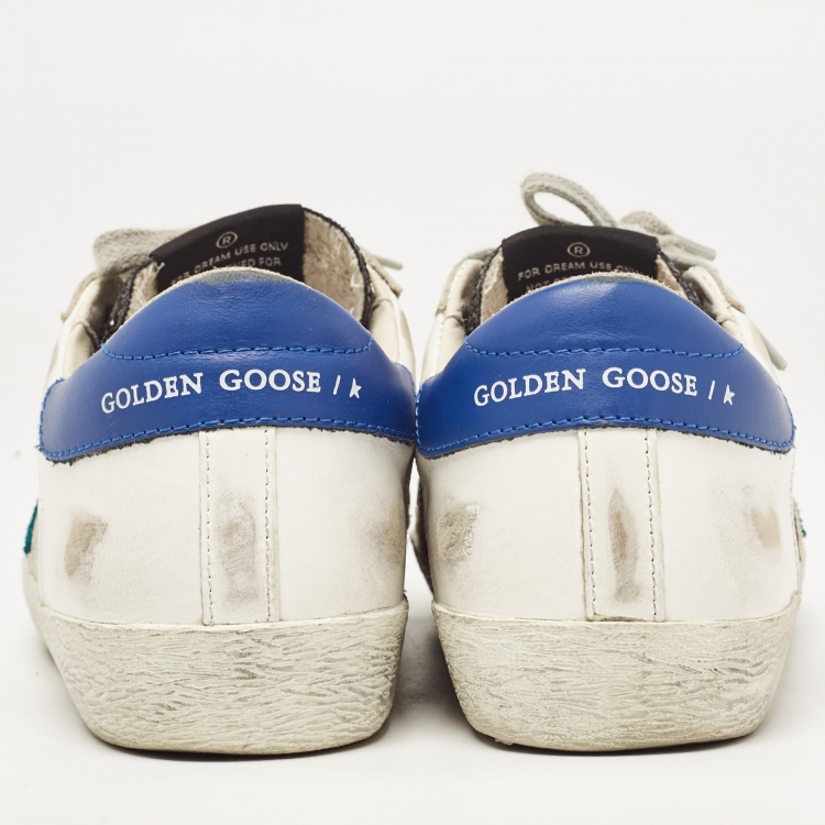 Pre Owned Golden Goose Tricolor Leather, Coarse Glitter and Mesh Superstar Sneakers Size 36