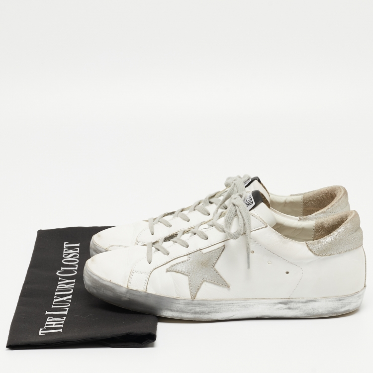 مملوكة مسبقًا Golden Goose White Leather Superstar  Sneakers Size 41