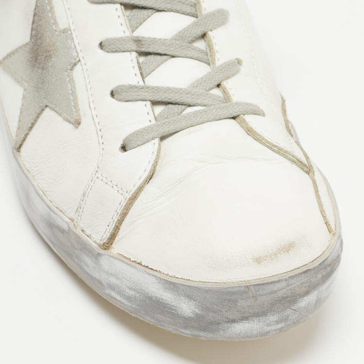 مملوكة مسبقًا Golden Goose White Leather Superstar  Sneakers Size 41