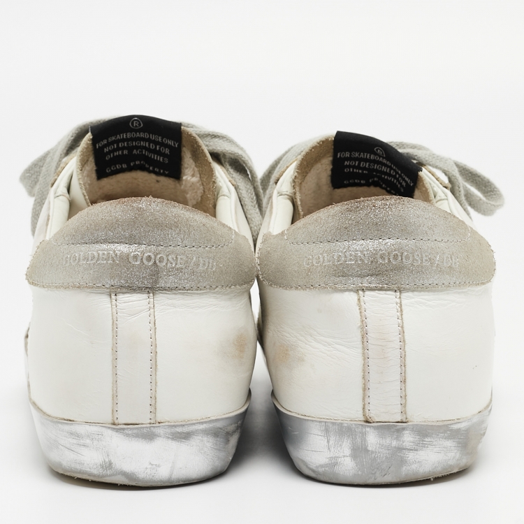 مملوكة مسبقًا Golden Goose White Leather Superstar  Sneakers Size 41