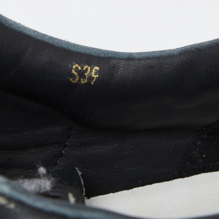 مملوكة مسبقًا Golden Goose Black/Grey Leather and Mesh Stardan Low Top Sneakers Size 39