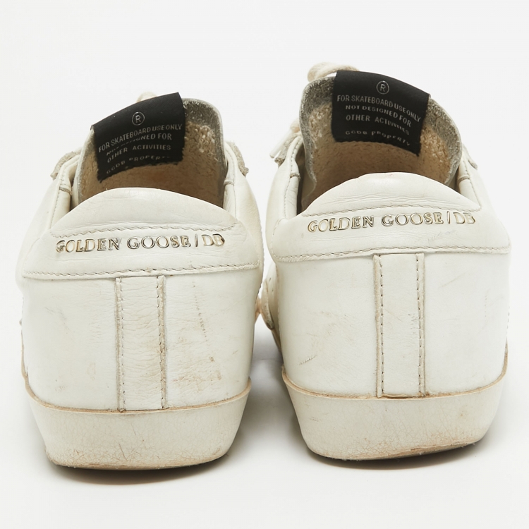 مملوكة مسبقًا Golden Goose White Leather Superstar Sneakers  Size 37