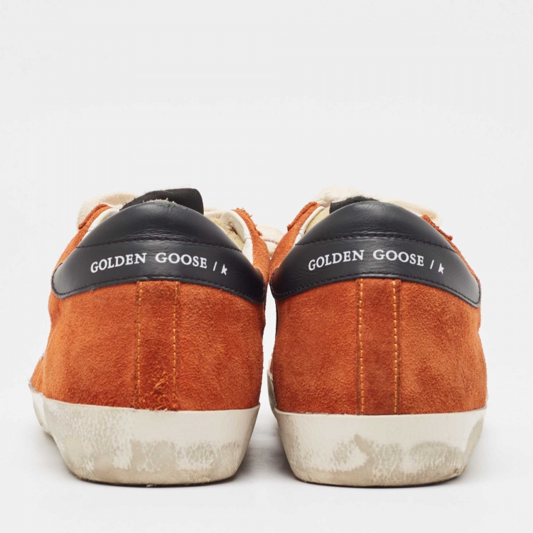 Pre Owned Golden Goose Orange  Suede Superstar Sneakers Size 40