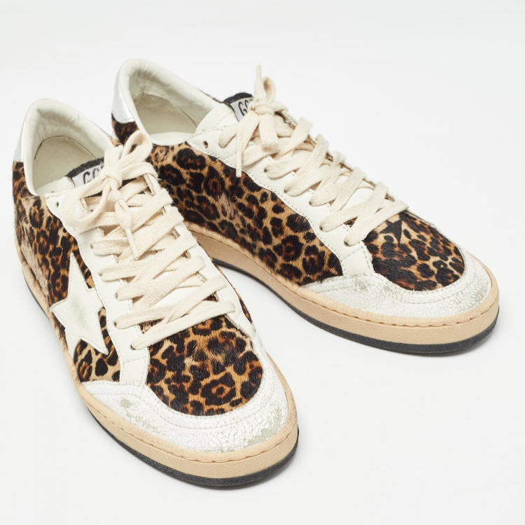 مملوكة مسبقًا Golden Goose Tricolor Calf Hair And Leather Sneakers Size 38