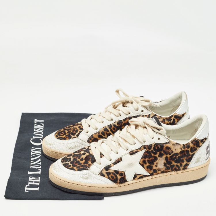 مملوكة مسبقًا Golden Goose Tricolor Calf Hair And Leather Sneakers Size 38