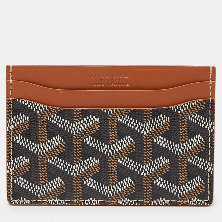 Pre Owned Goyard Brown Goyardine Coated Canvas and Leather Saint Sulpice Card Holder