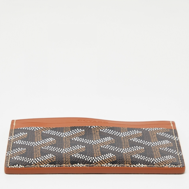 Pre Owned Goyard Brown Goyardine Coated Canvas and Leather Saint Sulpice Card Holder
